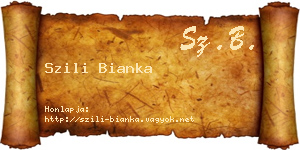 Szili Bianka névjegykártya